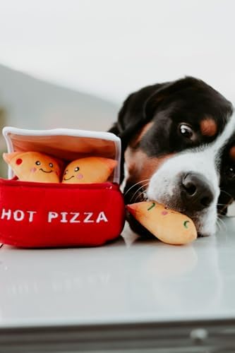 ZippyPaws Burrow Interactive Dog & Puppy Toys for Boredom - Pizza Box - Image 3