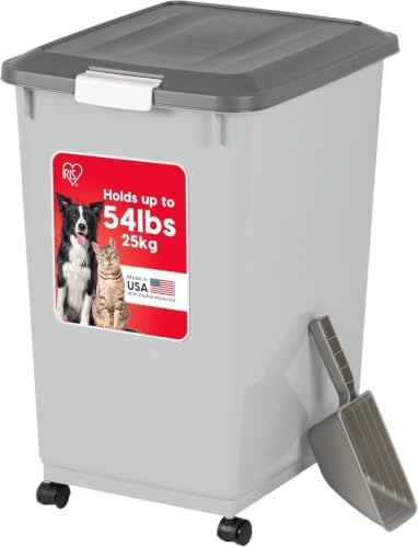 IRIS USA Dog Food Storage Container, Up to 54 lbs, Gray/Dark Gray by IRISUSA