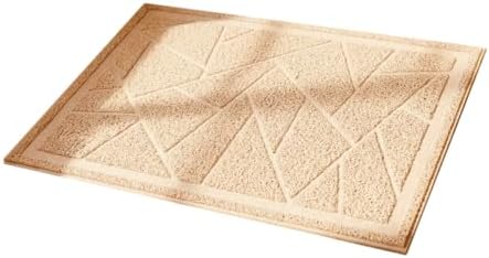 WePet Cat Litter Box Mat, Kitty Premium PVC Pad, Durable Trapping Rug, Phthalate Free, Urine-Resistant, Scatter Control, Mosaic, XXL 47 x 35 Inch, Beige by WePet