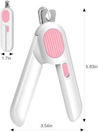Odoland Cat Nail Clipper with LED Light and Nail File, Dog Claw Trimmer with Bright Light to Avoid Excessive Cutting - Pet Grooming Tool for Tiny Dog Cat Kitten Bunny Rabbit Pink - Image 6