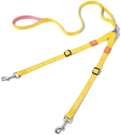 HOWGO Double Dog Leash,Tangle-Free 360 Swivel(Yellow, Std M-L w.Handle) by HOWGO