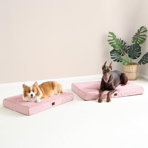 EHEYCIGA Orthopedic Dog Bed Large with Removable Washable Cover, 44IN Pink - Image 7
