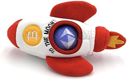 MODERN WAVE - Squeaky Plush Dog Toy Bitcoin Crypto - Interactive Hide and Seek Squirrel Type Puzzle Toy for Dogs, Small - Medium Size (Rocket and Coins) - Image 5