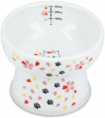 Necoichi Ceramic Elevated Cat Water Bowl, Whisker-Friendly (Cat, Regular) by NECOICHI