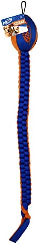 Nerf Dog Vortex Chain Tug Dog Toy with Squeaker Football Head, Lightweight, Durable, Water Resistant, 30 Inches, For Medium to Extra-Large Breeds, Single Unit (3474) by GramercyProductsInc