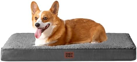 EHEYCIGA Orthopedic Dog Bed Large with Removable Washable Cover, Grey, 36IN by EHEYCIGA