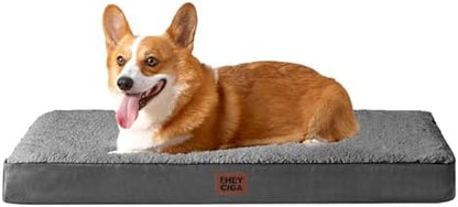 EHEYCIGA Orthopedic Dog Bed Large with Removable Washable Cover, Grey, 36IN by EHEYCIGA