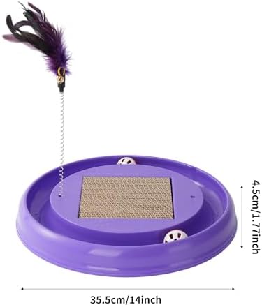 Interactive Cat Ball Track Toy Cat Scratcher, Grey - Image 2