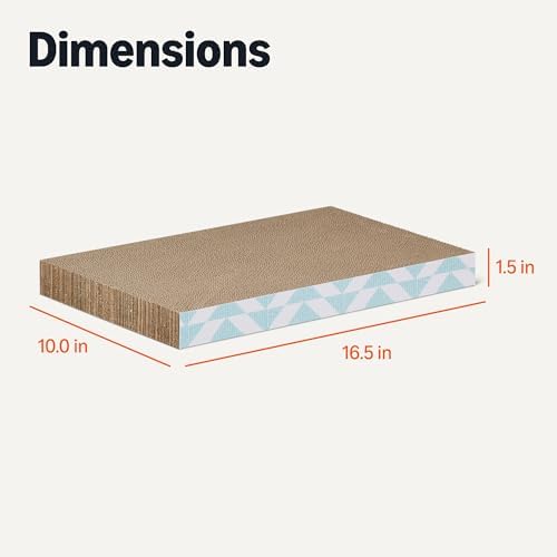 Amazon Basics Corrugated Cardboard Cat Scratchers, Reversible Double-Sided with Catnip, FSC-Certified, 16.5 x 10 x 1.5 in, 4-Pack, Blue - Image 5