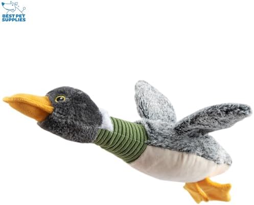 Best Pet Supplies Interactive Squeaky Dog Chew Toy, Ideal Dog Toys for Chewers, Small, Medium & Large Dogs, and Fetch Lovers - Mallard Duck (Gray, Gray, Brown), Small - Image 2