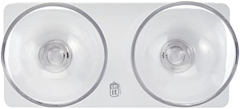 Catit Style 2-Bowl Glass Diner Set for Pets, White, 6.8 Fl Oz - Image 2