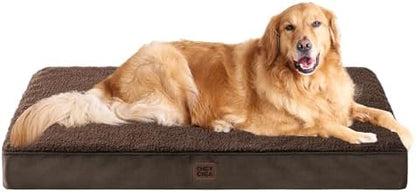 EHEYCIGA Orthopedic Dog Bed Large with Removable Washable Cover, 44IN Brown by EHEYCIGA