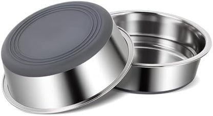Dog Bowls Durable Non-Slip Stainless Steel Dog Bowls 2-Pack Holds 7 Cups by Unknown