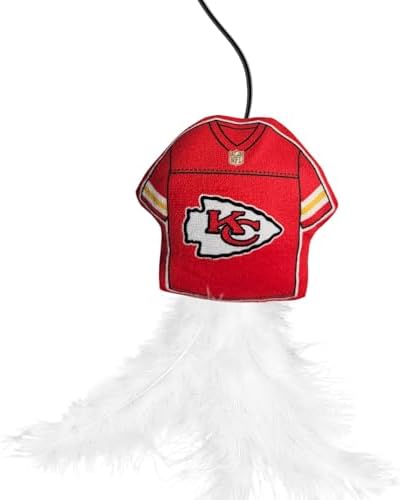 Pets First NFL Kansas City Chiefs Team Jersey Wand with CAT NIP, Cat Toy Jersey Shaped Plush Teaser Toy for Cats & Kittens - Interactive Pet Toy for Play & Exercise - Image 4