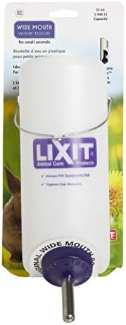 Lixit Wide Mouth BPA-Free Cage Water Bottles for Rabbits, Ferrets, Guinea Pigs, Rats, Chinchillas, Hamsters, Mice, Hedgehogs, Gerbils and Other Small Animals. (Translucent, 32 Ounce) by Lixit