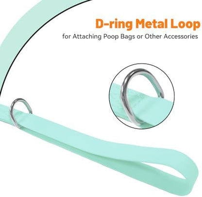 Waterproof Dog Leash, 5/6 FT Durable Odor-Proof Dog Leashes with Strong Metal Hooks Fits Small Medium or Large Dogs (Mint Green, 6FT - 1 inch Width) - Image 3
