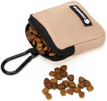 Dog Treat Pouch Pocket Sized Pet Puppy Training Pouch for Dog Training Behavior Aids, Waterproof Nylon Fabric Dog Poop Bag Holder, Hands Free Dog Walking Bag with Metal Carabiner (Coffee) - Image 6