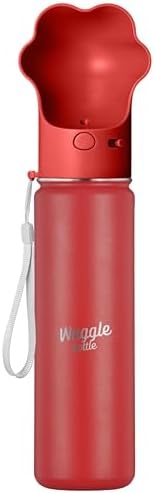 Stainless Steel Dog Travel Water Bottle, Vacuum Insulated Portable Dog Water Dispenser, Drink Cup and Snack Container On The Go, Outdoor Walking, Hiking, Travel (Red, 22oz) by WaggleBottle
