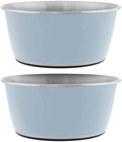 Master Pet Supply Stainless Steel Dog Bowls Set of 2 - Glacier Blue - 16 Oz by MasterPetSupply