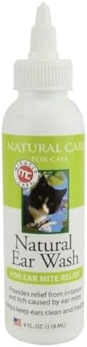 Miracle Care Natural Ear Wash for Cats, 4 Ounce by MiracleCare