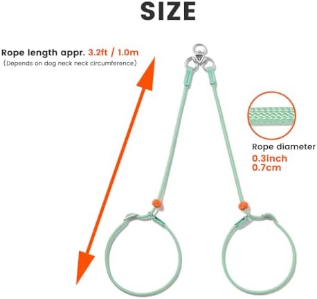 Howgo Slip Lead Leash 2 Dogs, Tangle-Free 360 Swivel(MintGreen,No Handle) - Image 6