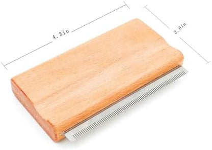 Deshedding Dog Brush with Wood Handle - Image 2