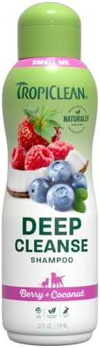 TropiClean Deodorizing Dog Shampoo, Berry & Coconut Scent, 20oz by TropiClean