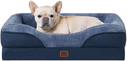 EHEYCIGA Orthopedic Dog Bed for Medium Dog, Memory Foam Dog Couch, Navy by EHEYCIGA