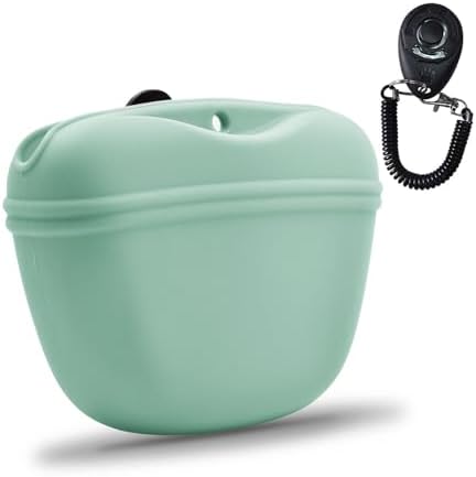 AUDWUD Silicone Dog Treat Pouch with Clicker Magnetic Closure Secure Clip by AUDWUD