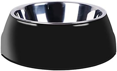 Pet Bowls Stainless Steel Dog Cat Pet Bowl Universal Pet Water and Food Bowls 4 Sizes and 5 Colors Available (L, Black)