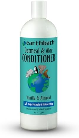 earthbath Oatmeal & Aloe Conditioner, Dry Skin, Made in USA, 16 Oz (1 Pack) by earthbath
