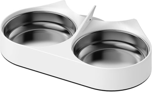PETLIBRO Pet Food Splitter with Stainless Steel Bowls, Automatic Cat Feeder Bowls for Two Cats or Dogs, Suitable for PETLIBRO Automatic Cat Feeder PLAF005, PLAF006, PLAF103, PLAF203, White by Unknown
