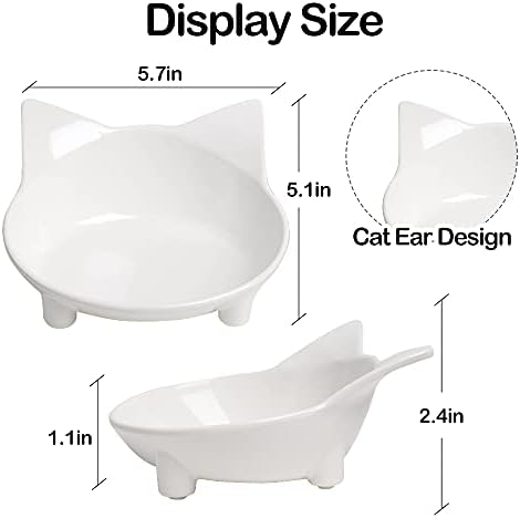 Cat Food Bowls, Non-Slip Shallow Wide Whisker Friendly Dishes for Indoor - Image 2