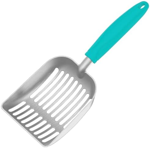 Cat Litter Scoop, Kitty Metal Scooper, Aluminum Alloy Sifter, Kitten Pooper Lifter, Deep Shovel, Long Handle, Poop Sifting, Durable, Heavy Duty, for Litter Box by Frxat