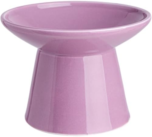 Ceramic Elevated Cat Food Bowls,6.2" Wide,1-Pack,Dark Purple by KITCHENLESTARaddsmorebeautifulcolourstoyourlife