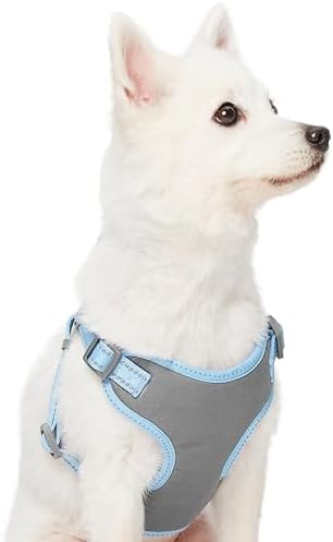 Blueberry Pet Pastel Colored Reflective Dog Harness with Seatbelt Clip – Adjustable No-Pull Pet Vest for Walking and Car Safety, Large Size in Baby Blue - Image 2