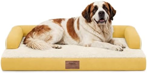 MEKIY Orthopedic Waterproof Jumbo Dog Bed with Bolster for Extra Large Dogs by Mekiy
