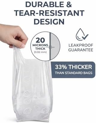 Dog Poop Bags with Handles, 300 Count (20 Rolls) whit Dispenser, Leak Proof, Thick 20 Micron, Easy Tie Dog Waste Bags, Fits Standard Dispensers - Image 4