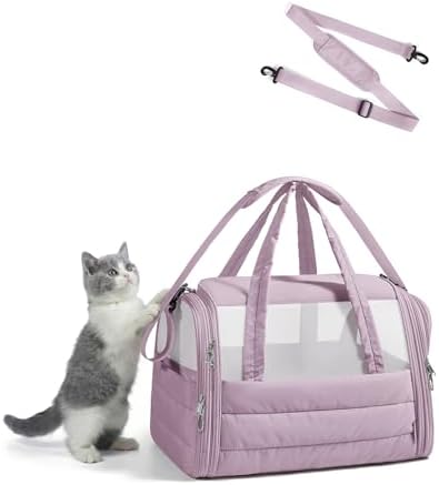 BAGSMART Cat Carrier Soft-Sided Puffy Quilted Collapsible Pet Travel Bag by BAGSMART