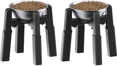 CZPET Dog Bowl Stand, 51 oz Large Capacity Stainless Steel Feeder (2 Pack) by CZPET