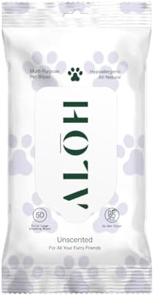 ALŌH Hypoallergenic Multi-Purpose Pet Wipes, All-Natural & Unscented by AL%C5%8CH