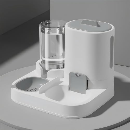 Automatic Cat Feeder and Water Dispenser Set, 2-in-1 Gravity Food Bowl Station for Small Medium Cats Dogs Puppy Kitten Rabbits, Auto Feeding Supplies by Unknown