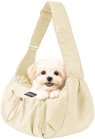 Puppy Sling Carrier for Small Dog 7-15 lbs,(Light Yellow). by Unknown