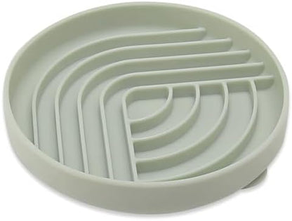 Slow Feeder Dog Bowls, Slowdown Bowl - Silicone Dog Feeding Bowls with Suction Cups for Puppies, Modern Lick Mat Design, Reduces Gulping, Dishwasher Fit, Mealtime Challenge, 7.5" x 1.3" Green by Unknown