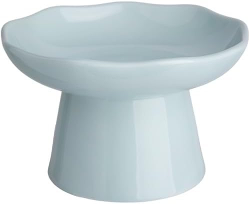 6" Elevated Cat Bowls,Ceramic cat Food Bowl, Azure, 1-Pack by KITCHENLESTARaddsmorebeautifulcolourstoyourlife