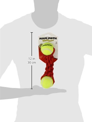 Mammoth Flossy Chews Twister Rope Toy with Tennis Balls Premium Cotton-Poly Tug Toy for Dogs Interactive Dog Tug Toy Rope Dog Toy with Tennis Balls for Small to Medium Dogs Medium 9" - Assorted Colors
