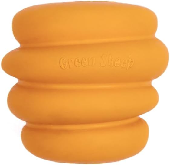 Green Sheep Natural Rubber Ball Dog Toy, Small Yellow Chew Toy for Puppies & Small to Medium Dogs, Durable Interactive Dog Toys to Keep Them Busy