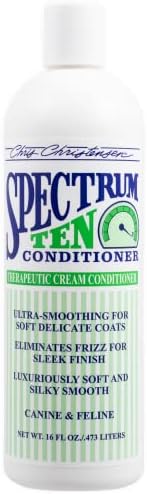 Chris Christensen Spectrum Ten Dog Conditioner, Groom Like a Professional, Gentle Cleansing, Leaves Coat Soft & Silky, Gorgeous Shine, Made in the USA, 473ml by ChrisChristensen