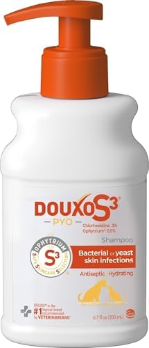Douxo S3 PYO Medicated Dog Shampoo with 3% Chlorhexidine for Dogs – Antibacterial & Antiseptic Yeast Infection Treatment For Dogs & Cats, Clinically Proven, 6.7 fl oz by DOUXO