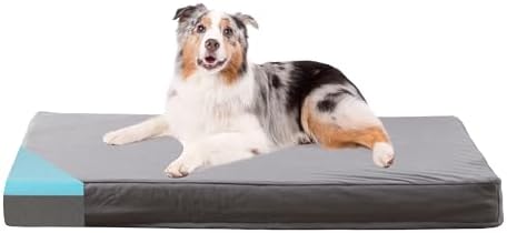 Orthopedic Memory Foam Dog Bed, Cooling Dog Beds Waterproof Pet Bed for Crate with Removable Washable Cover, L(35inch,65Lbs) by ABETTERLIFEWITHPET